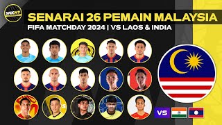 🟡 SENARAI 26 PEMAIN HARIMAU MALAYA Lawan LOAS amp INDIA  Perlawanan Antarbangsa Tier 1 2024 [upl. by Hadrian]