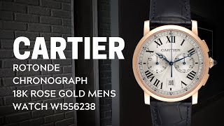 Cartier Rotonde Chronograph 18k Rose Gold Mens Watch W1556238 Review  SwissWatchExpo [upl. by Ceevah151]