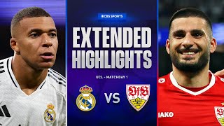 Real Madrid vs Stuttgart Extended Highlights  UCL League Phase MD 1  CBS Sports Golazo [upl. by Delphine]