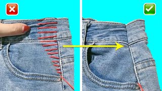 Downsize Jeans How to reduce jeans waist without cutting  Jeans waist alteration [upl. by Cartie]