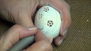 Victorian Lace Egg Carving Video from the Feathered Nest Bishop Hill IL [upl. by Ratcliffe]