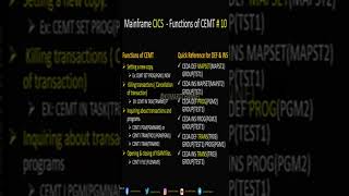 Mainframe CICS Functions of CEMT kumaritchannel mainframe cics [upl. by Dawson]