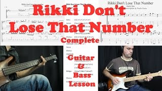 Rikki dont lose that number  Steely Dan  Guitar and Bass lesson Solo Transcription Tab [upl. by Neyuq379]