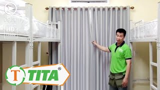 Hướng dẫn cách thi công lắp rèm vải chống nắng đơn giản May rèm vải xỏ lỗ [upl. by Rotberg]