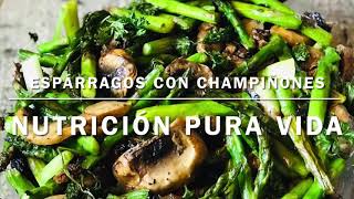 Espárragos con champiñones en el Air Fryer [upl. by Tanberg]