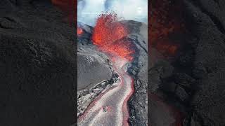 Drone captures volcanic eruption in Iceland [upl. by Lenee109]