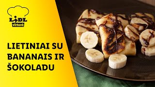 Lietiniai su bananais ir šokoladu [upl. by Karlie]