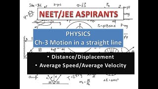 Phy Class11 Ch3 Motion in a straight line 2 DistanceDsiplacementAvg SpeedVelocity [upl. by Pittman]