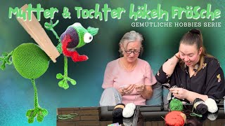 Unser erster Amigurumi Versuch  Mama und ich häkeln einen lustigen zerquetschten Frosch Türstopper [upl. by Agnot]