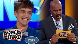 GAMER TYLER BLEVINS AKA NNJA First Full Family Feud USA Episode With Steve Harvey [upl. by Bernhard]