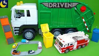 Driven by Battat Recycling Truck Mini Pocket Series 1 Surprise Cars Lights Sounds Fire Truck Toys [upl. by Hares170]