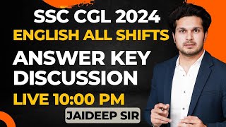 Answer Key Discussion  English All Shifts  Jaideep Sir [upl. by Chansoo]