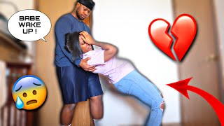 Pass Out Prank On Boyfriend He Freaked Out [upl. by Leuname]