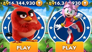 Sonic Dash  Red vs Amy  All Characters Unlocked  Gameplay [upl. by Akibma93]