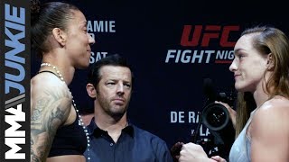 UFC on ESPN 13 Germaine de Randamie vs Aspen Ladd ceremonial weigh in highlight [upl. by Monroe]