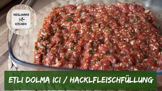 KIYMALI DOLMA İÇİ NASIL YAPILIRHACKFLEİSCHFÜLLUNG FÜR GEMÜSE ODER WEINBLÄTTERDOLMAYAPRAK SARMA [upl. by Suzanna]