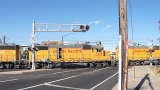 UPY 651 Leads Triple Unit Florin Flyer Local  Mather Field Rd Railroad Crossing Rancho Cordova CA [upl. by Rina]