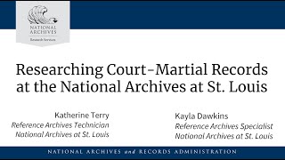 Know Your Records  Researching CourtMartial Records at NARA at St Louis September 26 2024 [upl. by Fleeta]