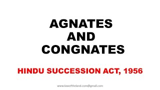 AGNATES amp COGNATES I HINDU SUCCESSION ACT I SECTION 3 1 a amp c I [upl. by Enrica]