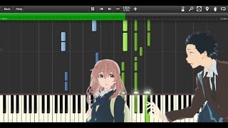 Koe no Katachi ED  Koi wo Shita no wa by aiko Piano SynthesiaTutorialSheet [upl. by Einnor337]