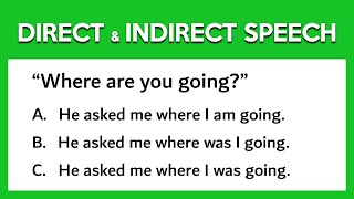 Reported Speech Quiz  Direct amp Indirect [upl. by Tildi]