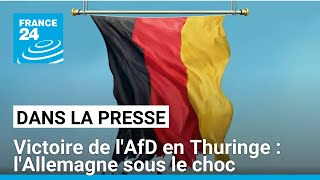 LAllemagne quoten perte de confiancequot après la victoire de lAfD en Thuringe • FRANCE 24 [upl. by Wurster432]