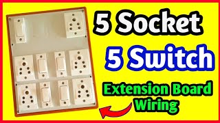 5 Socket 5 Switch wiring connection  Extension board wiring [upl. by Crysta139]