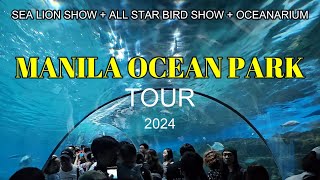 Manila Ocean Park Tour 24  Curved Glass Tunnel Aquarium  Oceanarium Sea Lion Bird Show  Aqua Park [upl. by Rowe176]