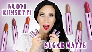 Nuovi Rossetti SUGAR MATTE di Neve Cosmetics  Swatches amp Recensione  Giulia Bencich [upl. by Hakaber]