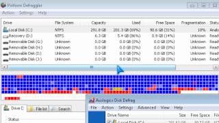 Piriform Defraggler vs Auslogic vs Windows Hard Disk Defrag [upl. by Omissam]