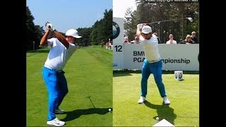 Francesco Molinari golf swing Driver faceon amp downtheline BMW PGA Wentworth May 2018 [upl. by Aruat]