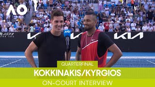 KokkinakisKyrgios OnCourt Interview QF  Australian Open 2022 [upl. by Lehte668]