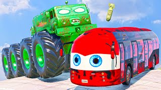 Episode 114  Beetle Bus McQueen VS 8X8 Mega Huge Truck Zombie Halloween Apocalypse in BeamNGdrive [upl. by Prior828]