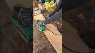 Process of polishing the surface of floating bookshelf with a sanding machine [upl. by Vincent]