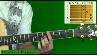 How to Play a G Sharp  A Flat Major Chord on Guitar [upl. by Alamaj903]