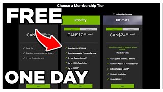 How to GET ONE DAY GEFORCE NOW ULTIMATE MEMBERSHIP for FREE [upl. by Jerman564]