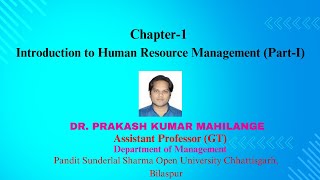 1 INTRODUCTION OF HUMAN RESOURCE MANAGEMENT PART 1 [upl. by Dinsmore]