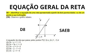 D8 Questão 2  Equação Geral da Reta [upl. by Baalbeer541]