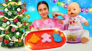 La tata perfetta fa delle delizie natalizie Giochi di cucina per i bambini piccoli Video di Natale [upl. by Torr]