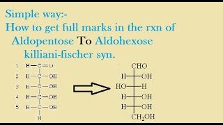 Aldopentose To Aldohexose  by killiani ficsher synthesis [upl. by Harewood204]