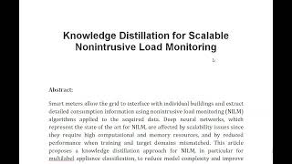 Knowledge Distillation for Scalable Nonintrusive Load Monitoring [upl. by Etteniuqna473]