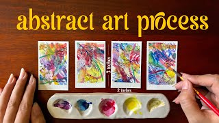 painting tiny abstract art a calming process [upl. by Gnad]