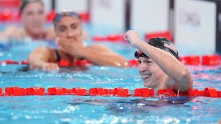 Katie Ledecky Defends Her Gold In The 1500Meter Freestyle Sets New Olympic Record [upl. by Germaun]