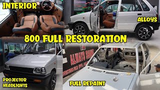 Maruti 800 FULL RESTORATION  Modified 800  Interior Modification in 800  HEADLIGHT MODIFICATION [upl. by Snilloc]