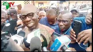 Edo Election Out Going Gov Obaseki Speaks After Voting  Unit 19 Wed 4 Oredo LGA [upl. by Ahseyn]