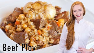 How to Make Plov  Russian Rice Pilaf with Braised Beef [upl. by Leontine]