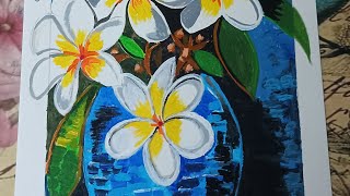 acrylic flowers paintingeasy painting ssimple painting [upl. by Barton]