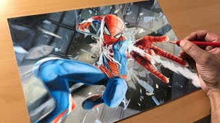 Drawing SpiderMan PS4  Timelapse  Artology [upl. by Odradlig]