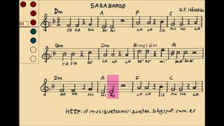 Sarabande GF Händel SI melodía Flauta violín oboe [upl. by Eilhsa]