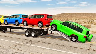 Flatbed Truck Mcqueen  Transportation with Truck  Pothole vs Car 204  BeamNGDrive [upl. by Ricketts]